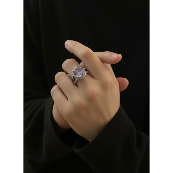 FNZ Jewelry - JTV FZN 9.25 Sterling Silver Purple Tanzanite CZ Ring Size 5